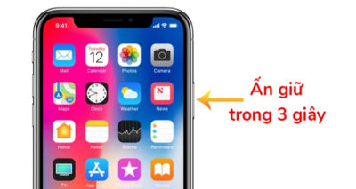 ấn và duy trì nút nguồn trong 3 giây
